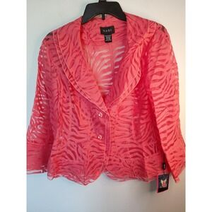 Vtg NABI Sheer Burnout  Floral Top Womens Medium Whimsigoth Button Up Boho NWT